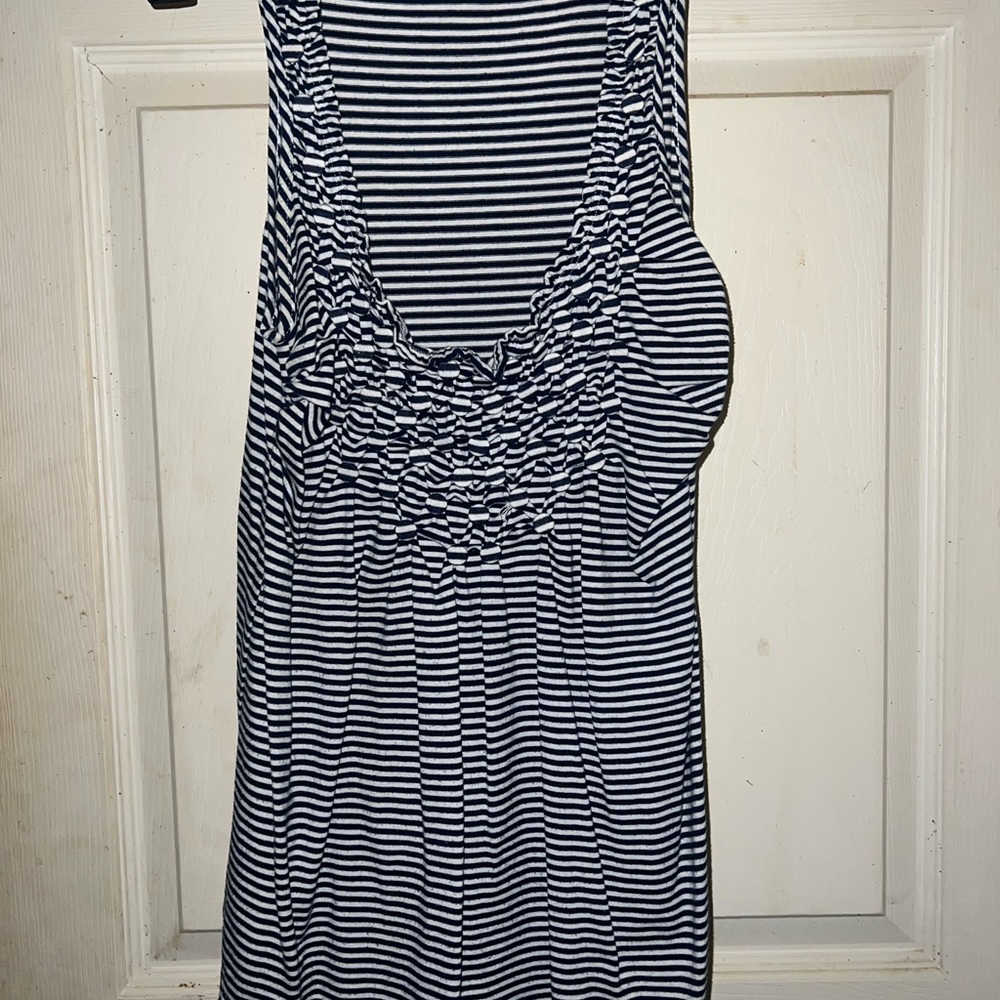 Navy and White Striped Sleeveless Top